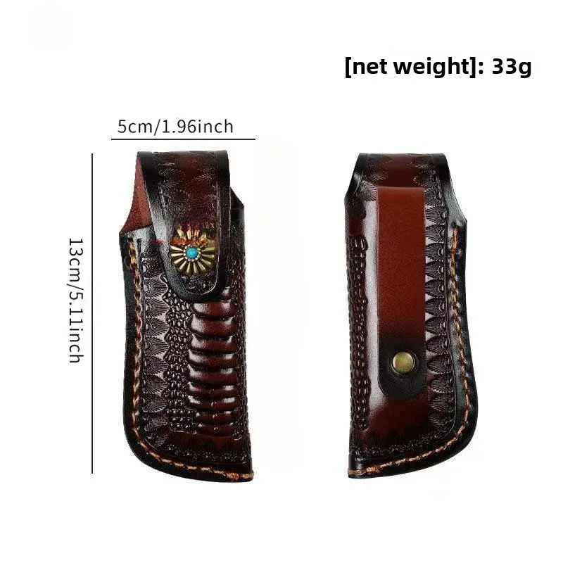 Pocket knife leather cover, leather storage bag, knife cover, folding knife cover, tool storage cover, portable, wearable belt view 6