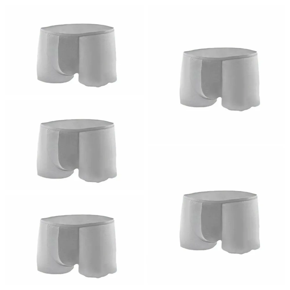 

5pcs Traceless Men's Disposable Panties Mid Waist Underpants Seamless Cotton Briefs Solid Simple Underwears for Man Travel