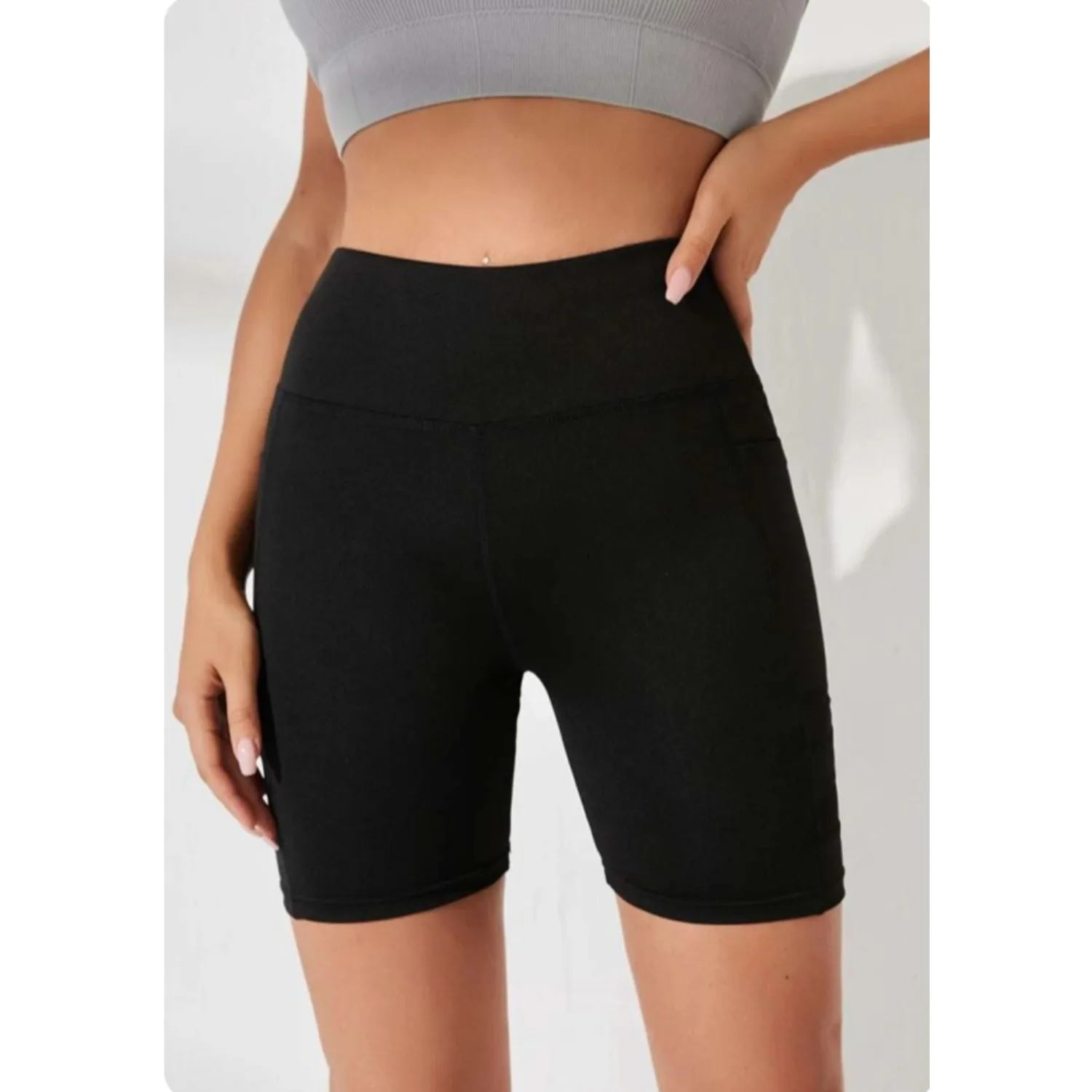Sport Fitness Yoga Shorts Frau Tasche Dünne Shorts Hohe Taille Sexy Hüfte Heben Bicker Leggings Gym Shorts Sommer – Detail 3