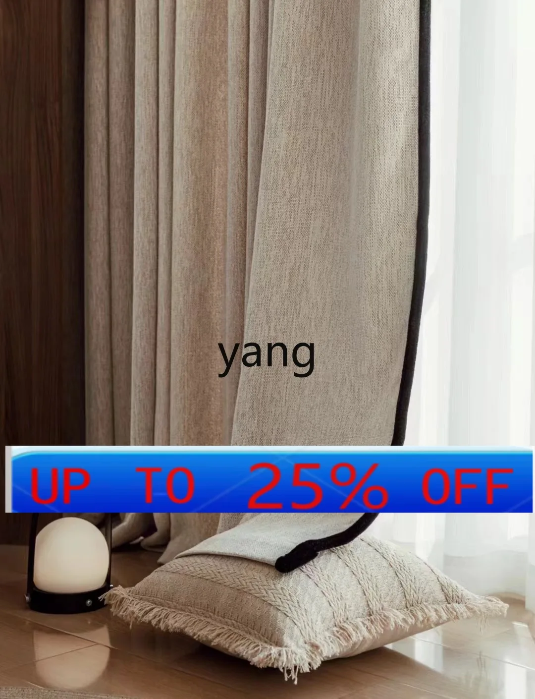 

lmm Custom Light Luxury Modern Mid-Century Cream Style Cotton Linen Living Room Balcony Bedroom Sheer Curtains