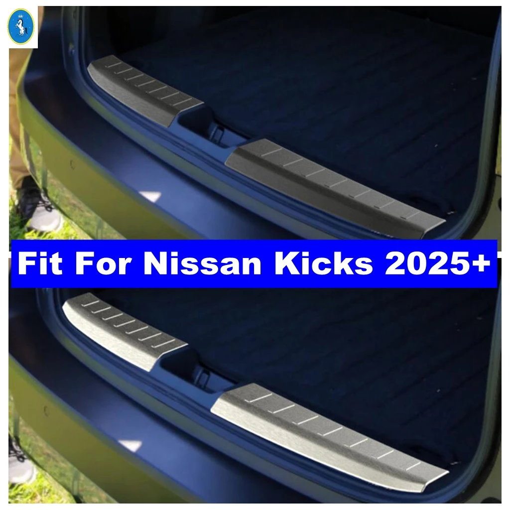 

Stainless For Nissan Kicks 2025 2026 Car Rear Trunk Bumper Door Sill Plate Scuff Kick Panel Protection Cover Trim Accessories
