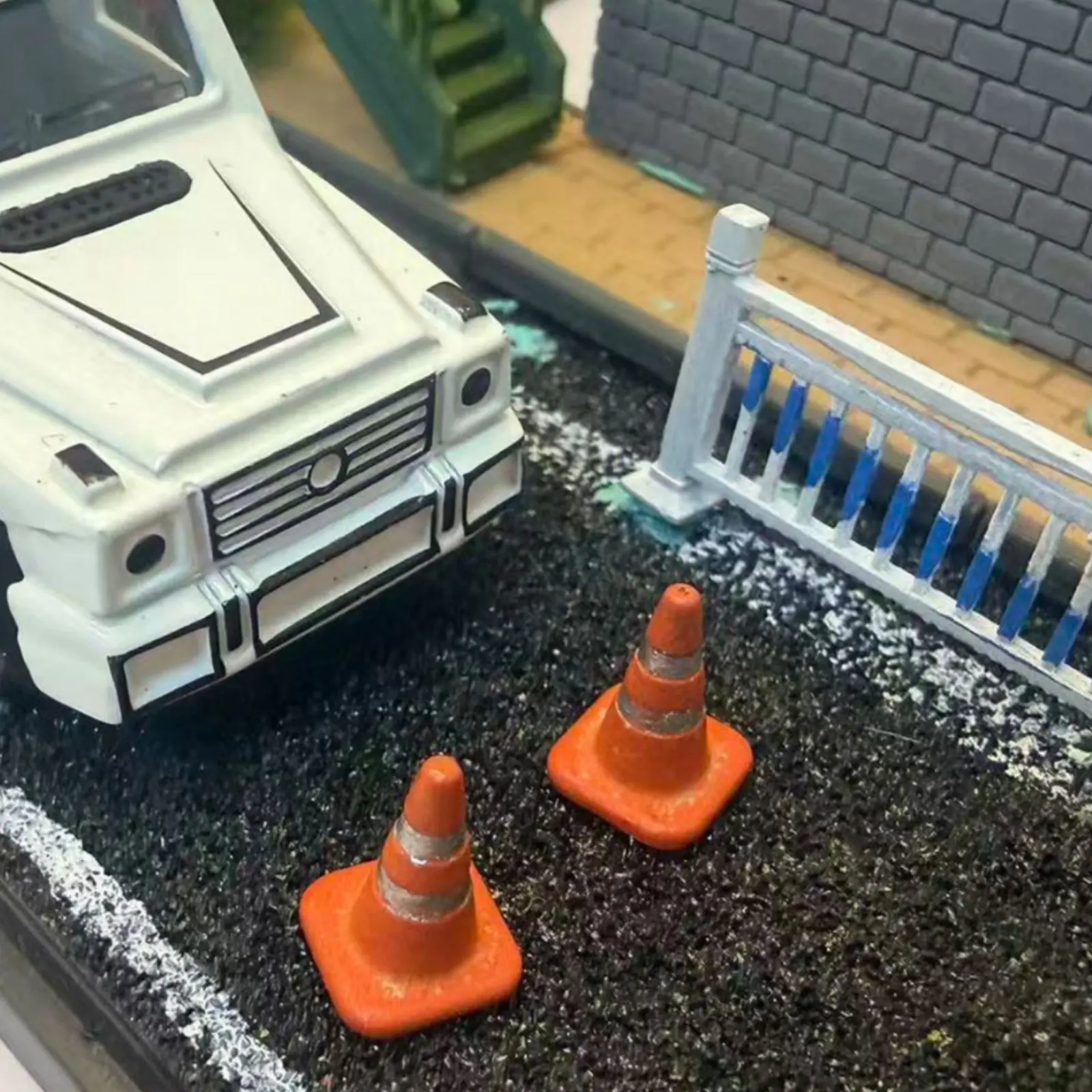 Approximately 1:64 Scale Street Cone Highly Detailed Miniature Traffic Cone Model Car Accessory Resin Material for Hobbyists - view 6