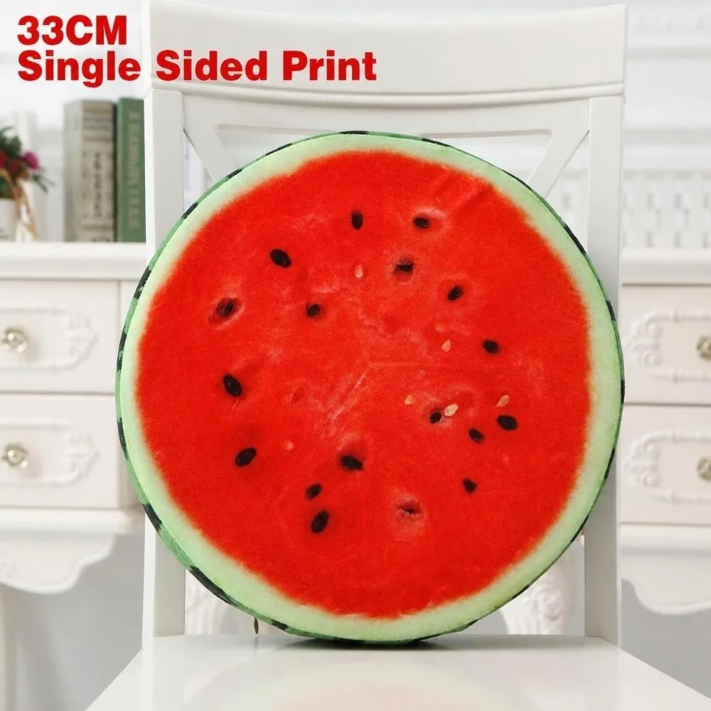 Creative Round Fruit Pillow Simulation Fabric Throw Pillow Fruit Slice Print Inner Pillow Sofa Decor