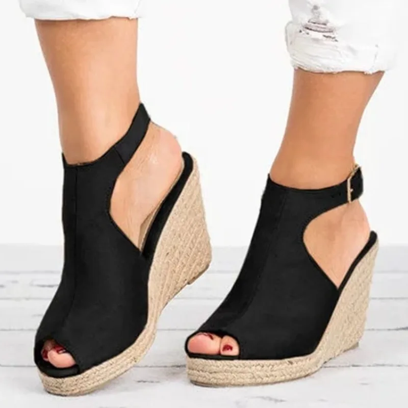 2024 New Thick-Soled Wedge Slip-On Sandals Women's Summer High Heels Clogs Women's