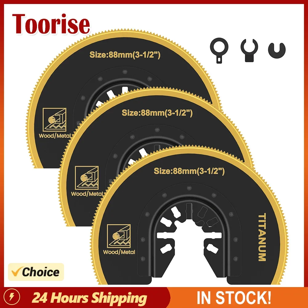 

3PCS/Set Oscillating Saw Blades Bi-metal Titanium Coated Multitool Semicircular Blade for Wood Plastic Metal Cutting Saw Blades