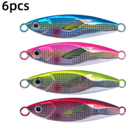 6pcs 30g 40g 60g 80g 100g 120g Hard Bait Slow Sinking Jigging Metal Fishing Lure Jig Flat Artificial Bait Long Casting Tackle