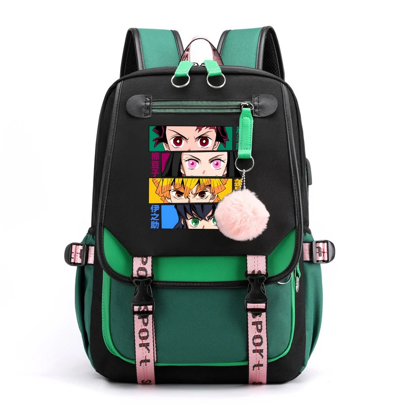 Anime Kamado Tanjirou Kamado Nezuko Student School Supplies Bag Teens Women Men Laptop Travel Rucksack