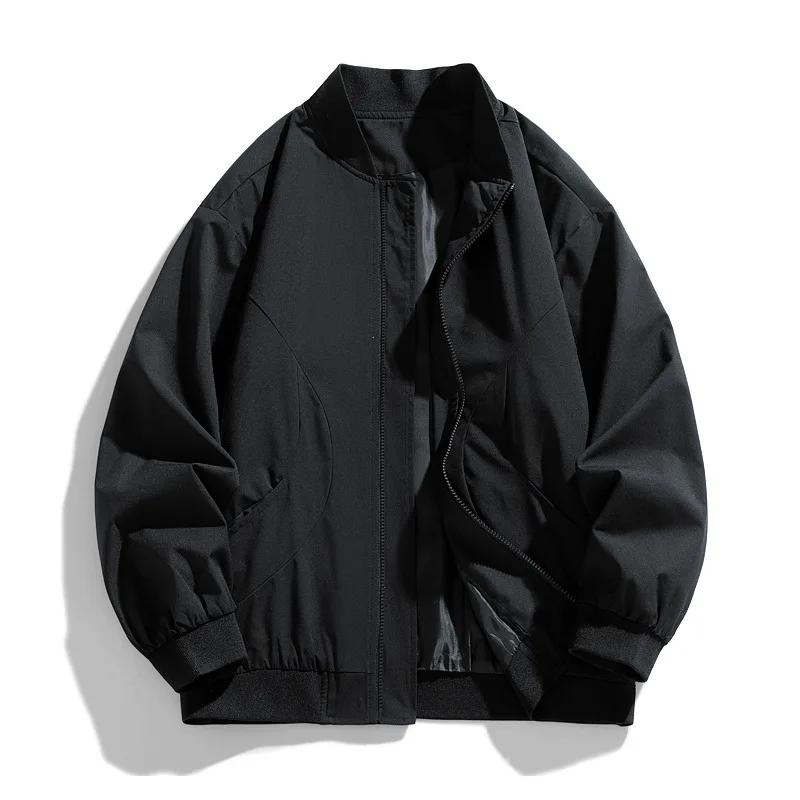 

Solid Color Simple New Popular Fashion Trend Casual Versatile Jacket Spring and Autumn New High-quality Stand Collar Men's Coat