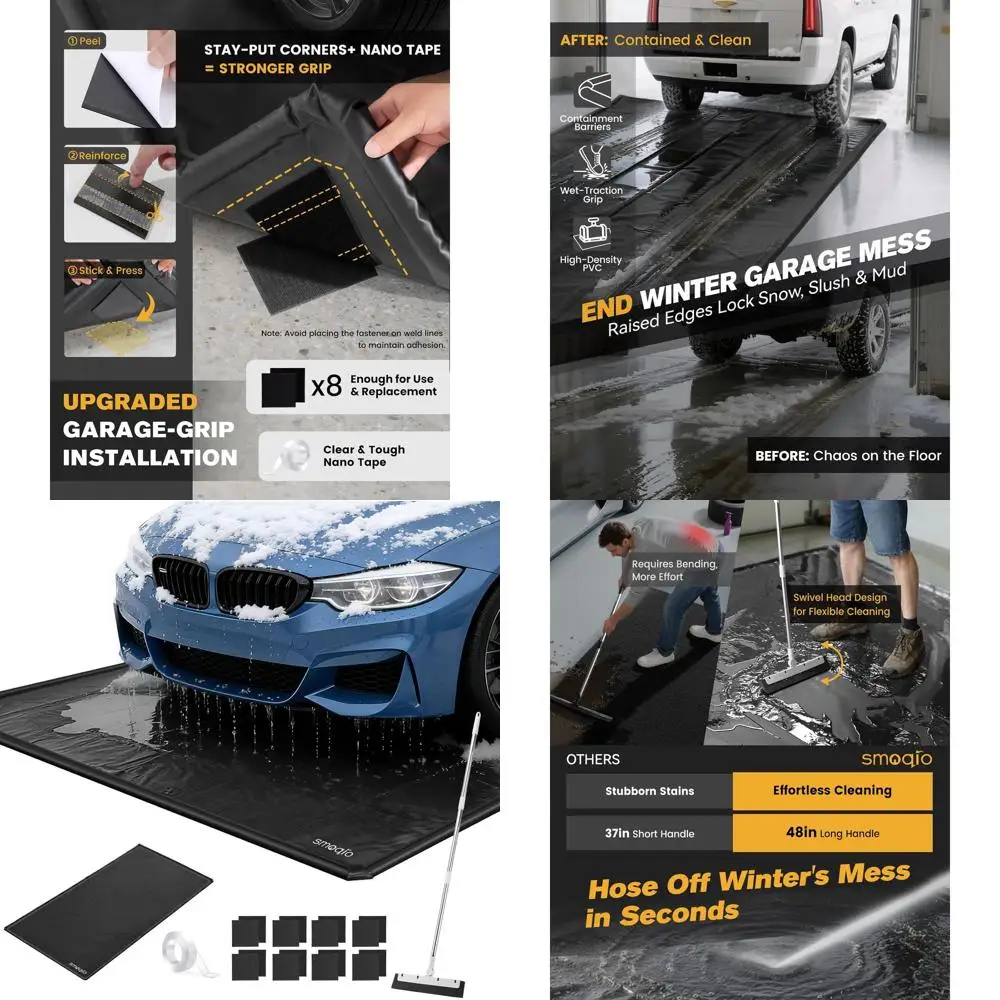 

Прочный нескользящий ПВХ-коврик с высокими бортиками для автомобилей, защищает пол от дождя, грязи и воды