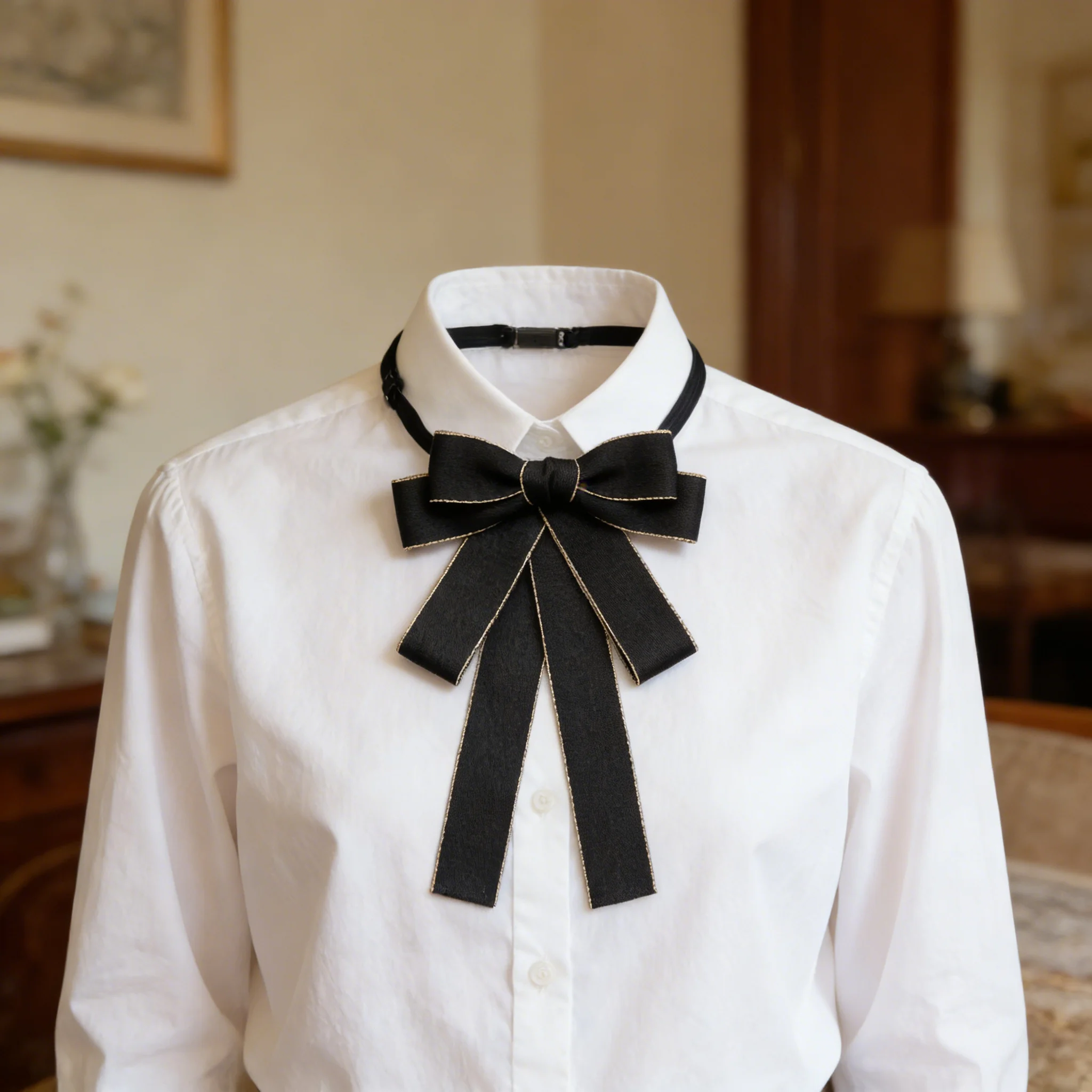Vintage Fashion Retro muszka broszka biżuteria wstążka Party broszki dla kobiet dziewczyn płaszcz do koszuli garnituru kołnierz szpilki akcesoria prezenty — zdjęcie 5