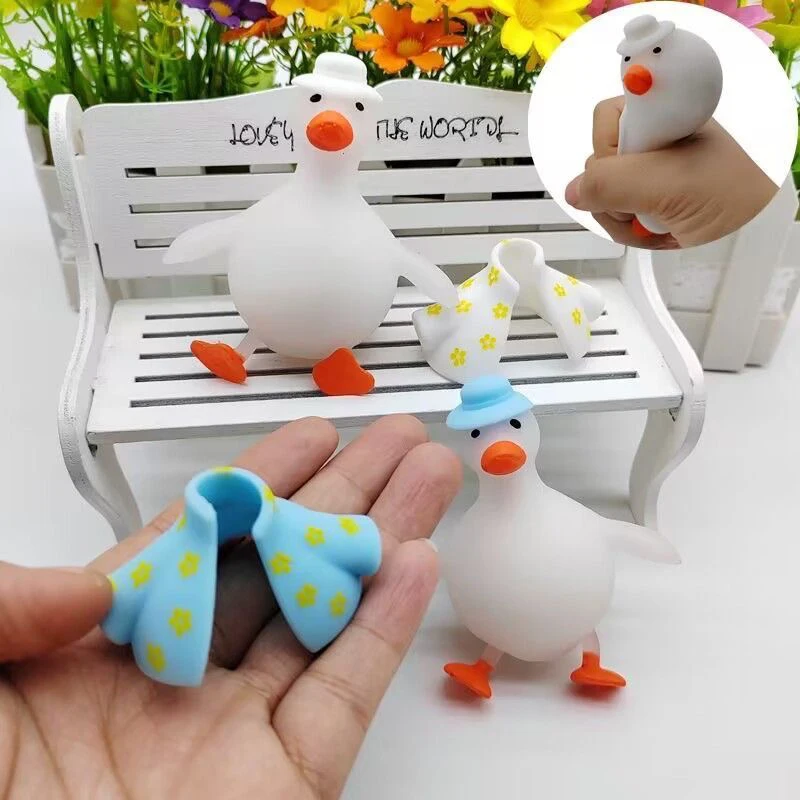 

Детские сжимаемые обесцвеченные утки, разминающие хлюпающие эластичные игрушки, мультяшные животные, вентиляционная щепотка, игрушка для снятия стресса, сжимающие игрушки