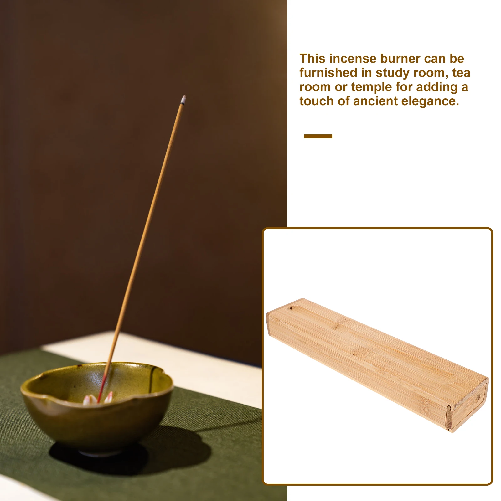 

Bamboo Burner Box Stick Incense Holder Aroma Furnace For Meditation Yoga Decor Incense Storage Container