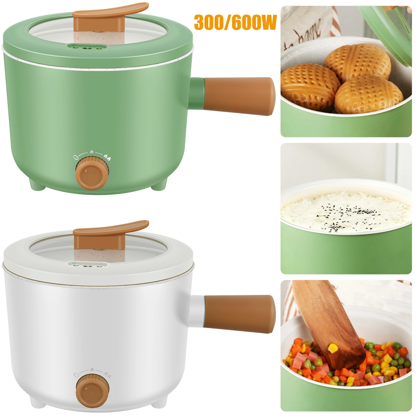 Mini Electric Cooker Non-stick 600W Electric Rice Cooker 1-2 People Double Hot Pot steamer Pan Home Appliances for The Kitchen