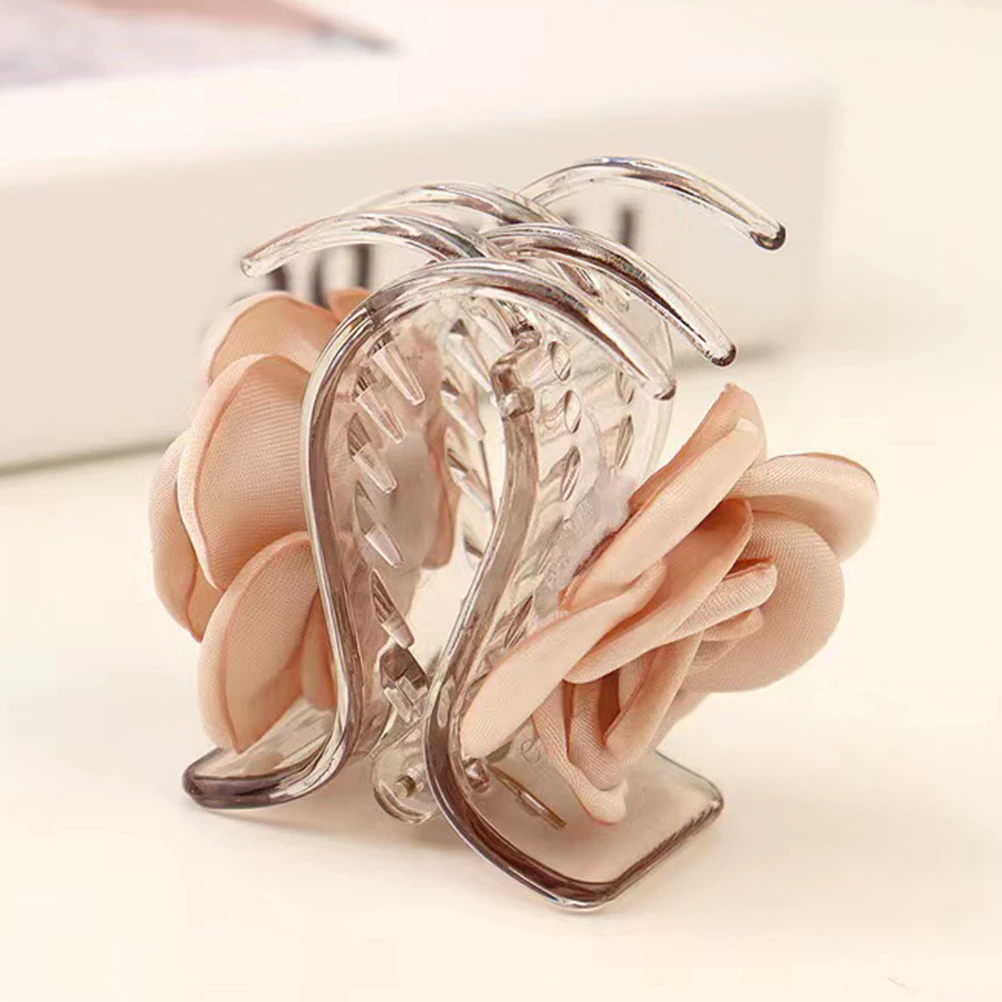 

3pcs Claw Clips Rose Flower Design Small Lightweight Plastic Hair Accessories for Women Thin Hair Colorful Easy Use Multiple