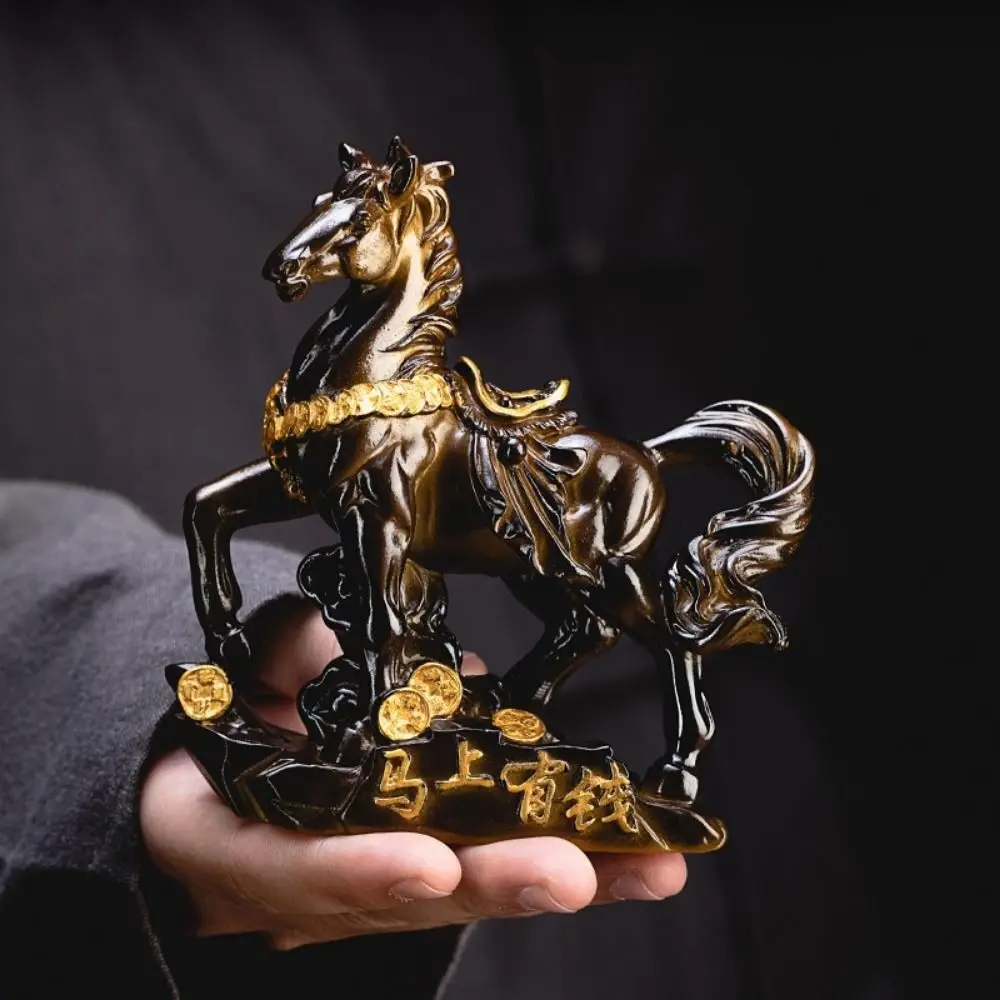 

Color Changing Colored Tea Pet High Temperatures Money Symbol Base Resin Horse Statue 12cm Chinese Style Tea Pet Sculpture