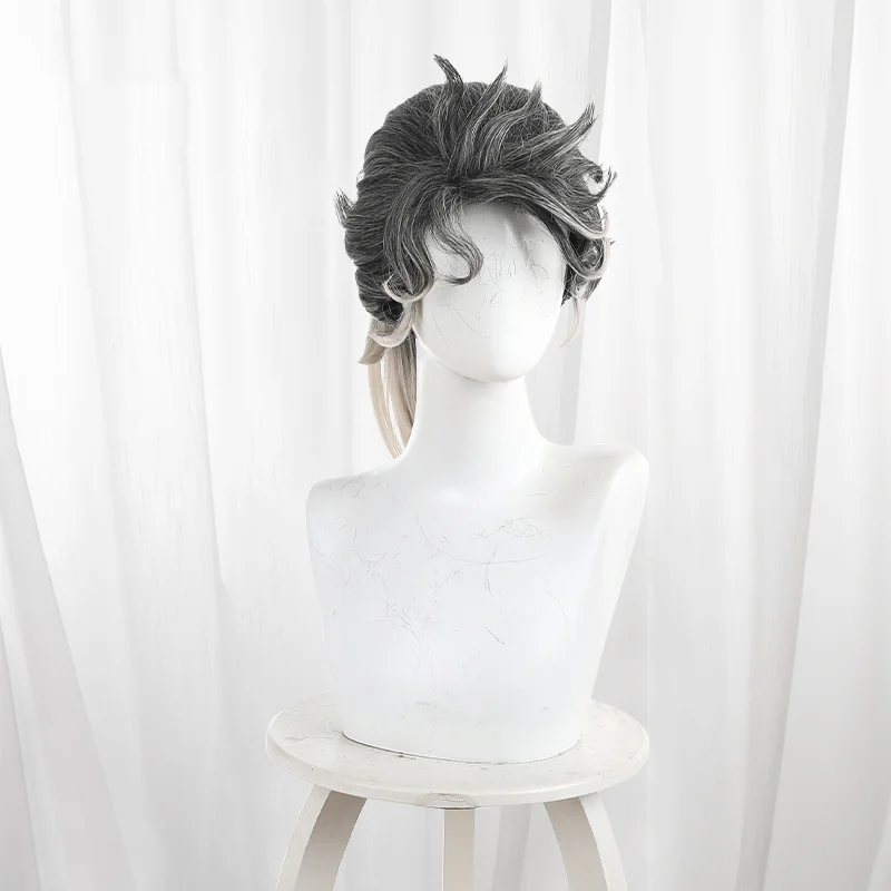 Juego Identity V Compositor Umber Cosplay peluca negro plata gradiente alto cola de caballo peinado para Comicon fiesta adultos mujeres hombres