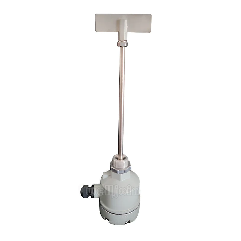 Rotary material level switch, extended rod object detector, industrial limit sensor. 220VAC 24VDC. Threaded mount.