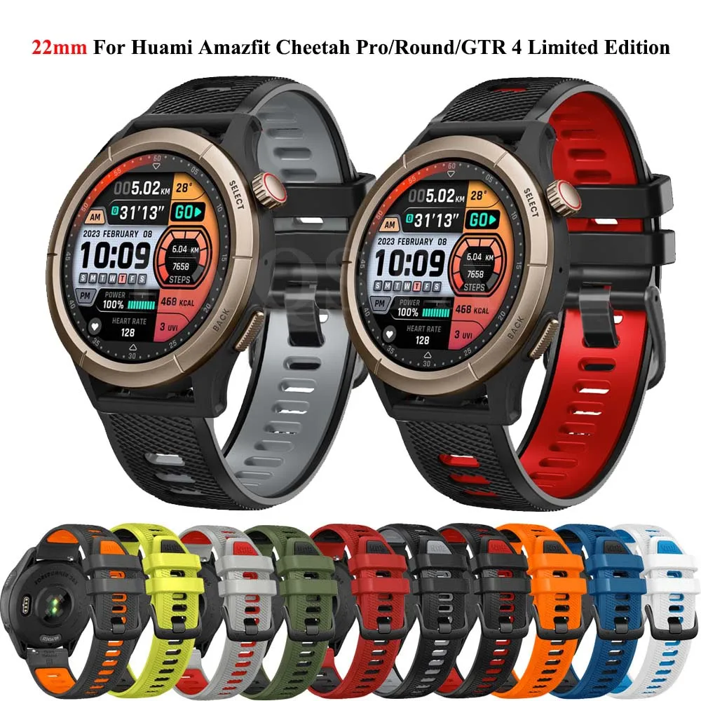 22 مللي متر ساعات سيليكون الأشرطة ل Amazfit الفهد برو GTR 4 سوار الأساور ل Amazfit GTR 3 برو 2 طبعة محدودة استبدال