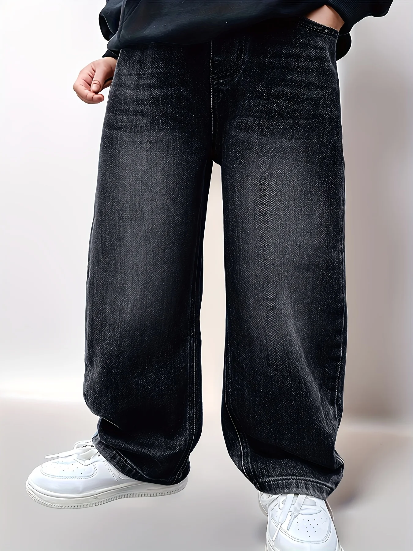 Boy's Jeans, Boy's All-Season Loose Trendy Jeans, Street Casual Hip-Hop Pants, Festival-Style Pants. Full Elastic Waistband