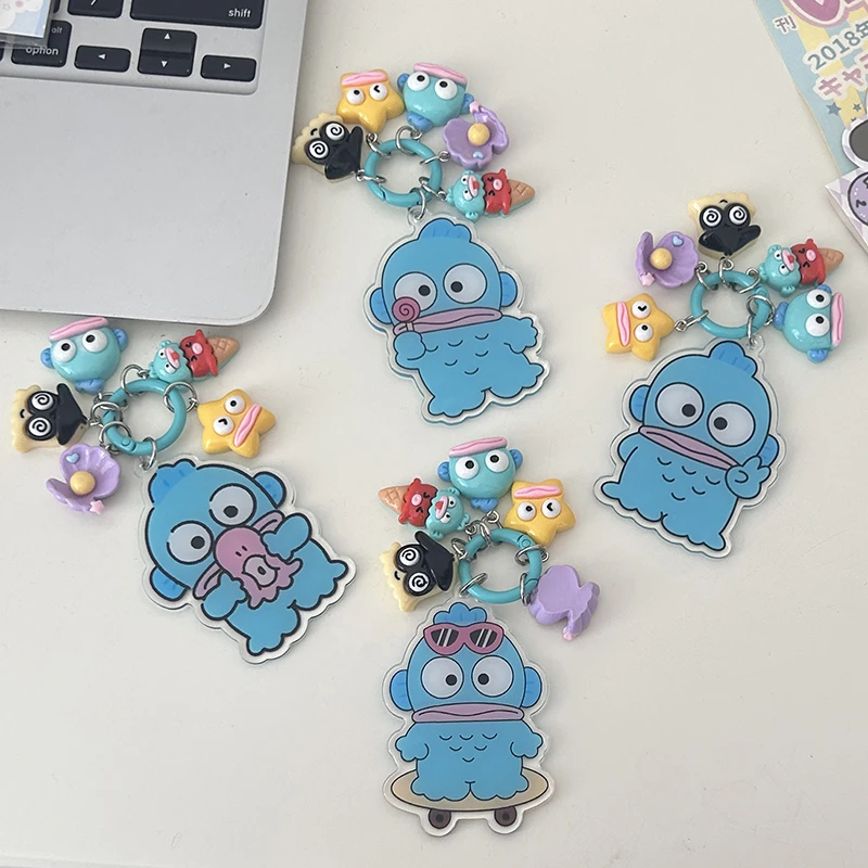 Kawaii Ugly Fish Keychain Funny Cartoon Resin Keyring Backpack Pendant Earphone Hanging Decoration Car Key Accessories