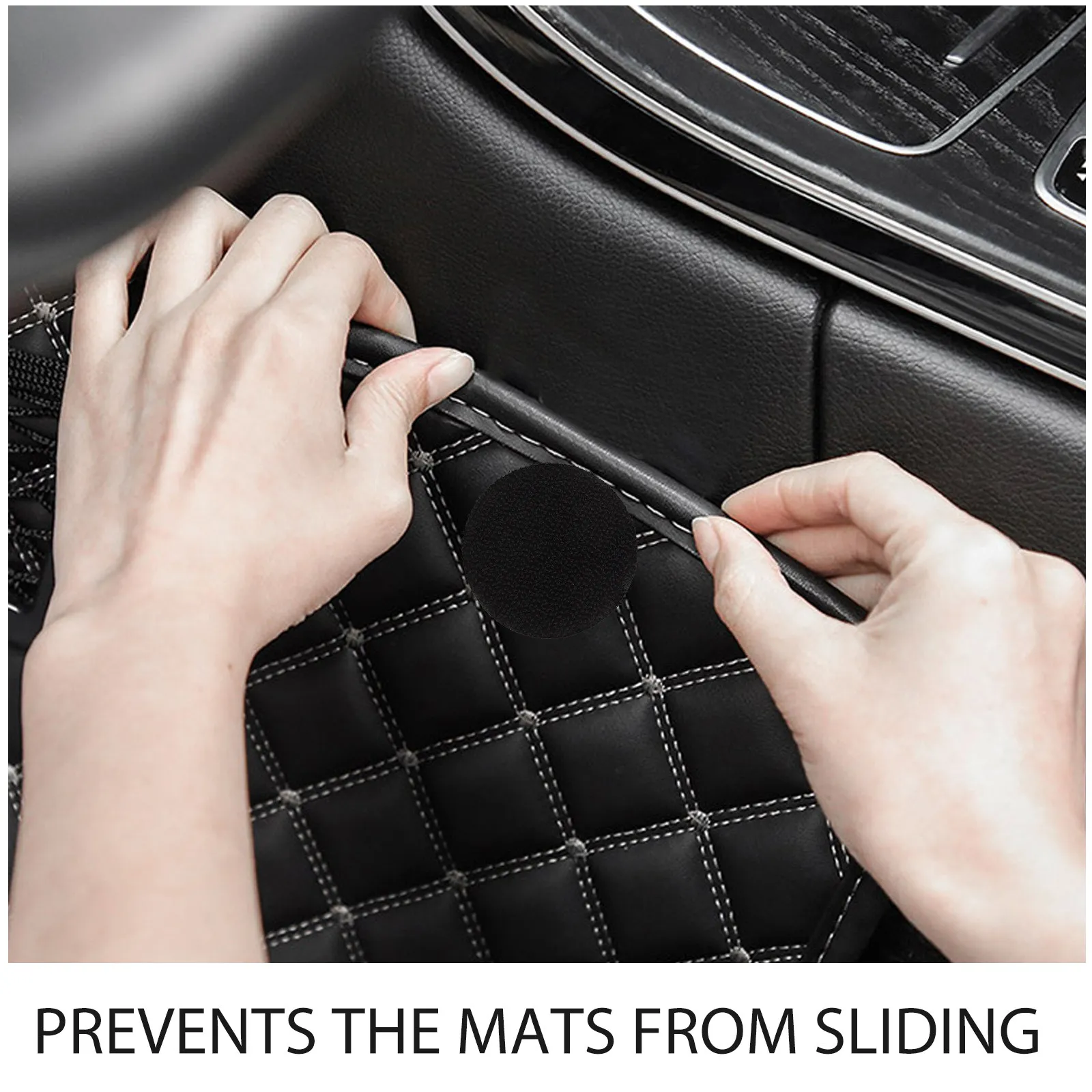 20Pairs Car Footwell Mat Securing Tape Adhesive Hook and Loop Fasteners Double Sided Carpet Tape for Suv Sedan Truck Universal