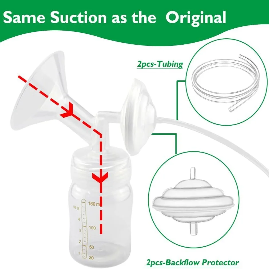 2Pcs Backflow Protector and 2Pcs Tubing for Spectra, Replacement Breast Pump Parts for Spectra S1 Spectra S2 Spectra 9 Plus