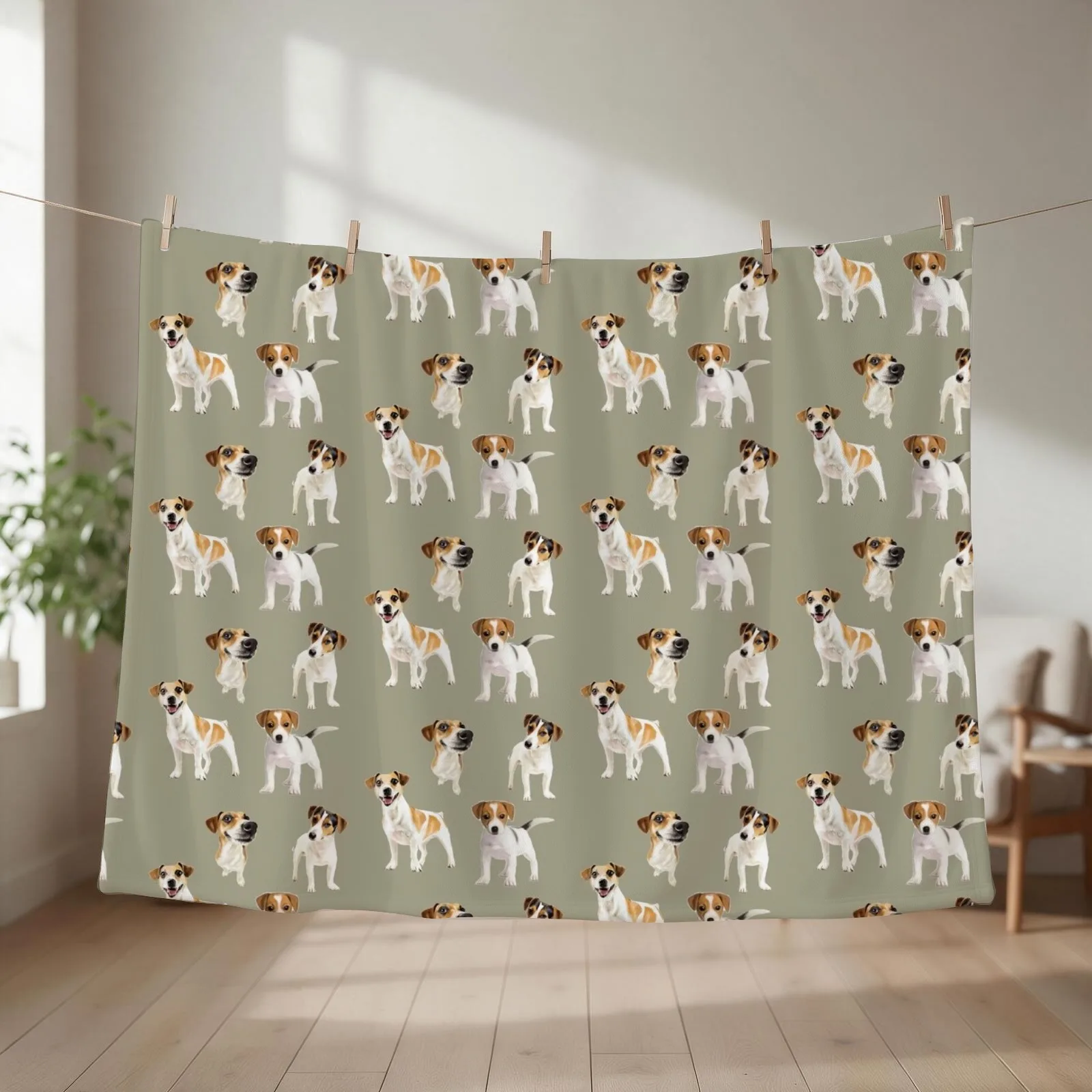 Jack Russell Terrier dogs Throw Blanket Furry warm winter christmas gifts Furrys Blankets