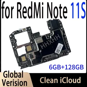 Bilashmart Motherboards MB Xiaomi Redmi Note 11S Mainboard PCB Module 128GB Unlocked Logic Board Global Version Fully Tested