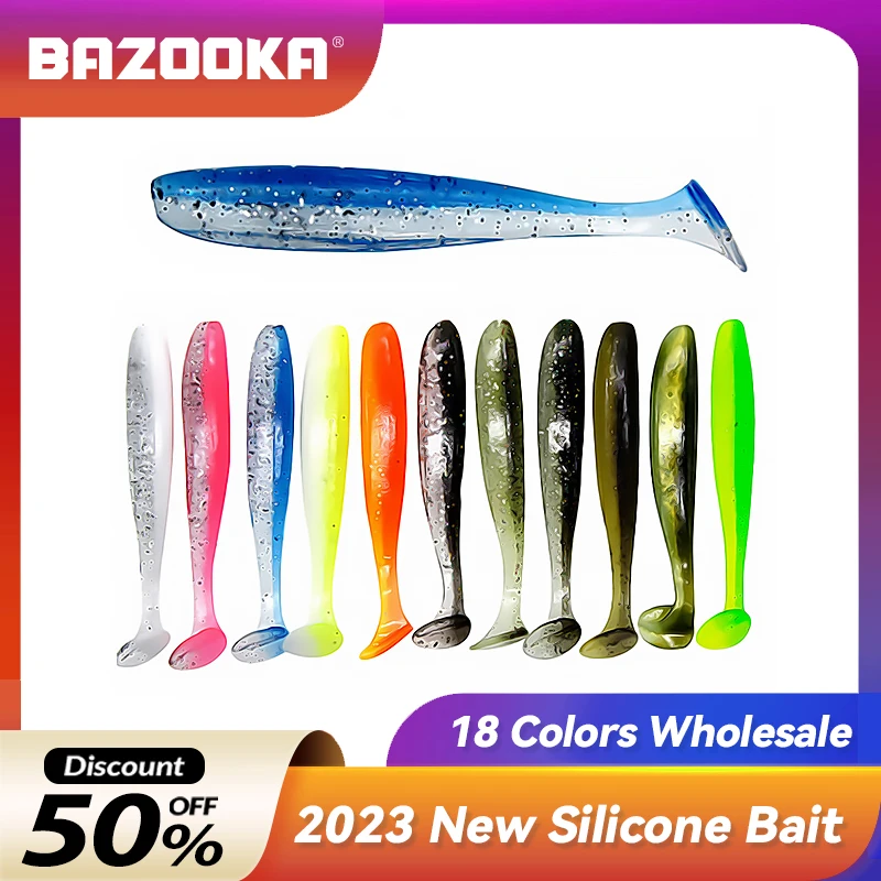 

Bazooka Fishing Soft Lure Silicone Bait T Tail Worm Easy Shiner Sea Trout Crap Pike Bass Winter Pesca Shad Wobblers Pike Bass