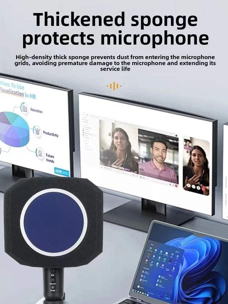 Housse coupe-vent pour Microphone PE4, housse anti-pulvérisation pour Microphone à condensateur, housse de protection insonorisée en éponge pour Studio d'enregistrement