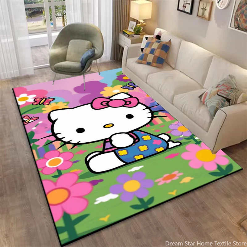 

Sanrio Hello Kitty Carpet for Living Room Decor Children's Doormat Living Room Area Rug Games Washroom Floor Crawling Yoga Mat
