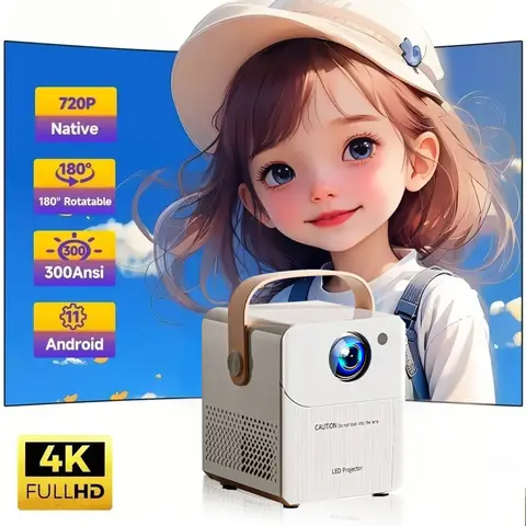 2025 새로운 프로젝터 안드로이드 4K 1280*1080P HD LCD 듀얼 Wifi 비디오 휴대용 야외 홈 hd led proyector cine en casa 게임 게임