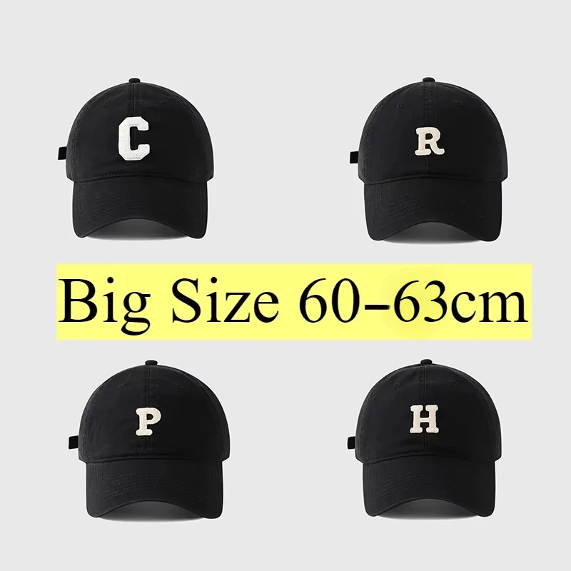 100% Cotton Caps for Men  Unisex Large Size Baseball Cap Summer Big Head XL  Size Hat Men 63cm Trucker Caps 62CM Dad Cap