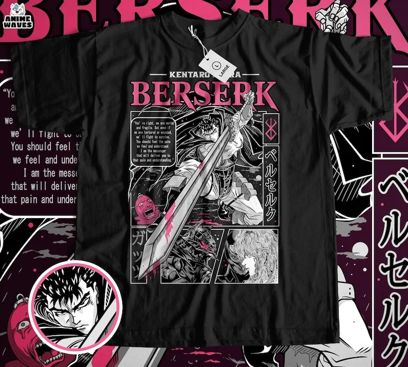 Dark Crusader Unisex T-shirt - Japanese Manga, Anime-Inspired, Medieval Fantasy, Epic Adventure, Otaku Wear, Trendy Fashion, Pop