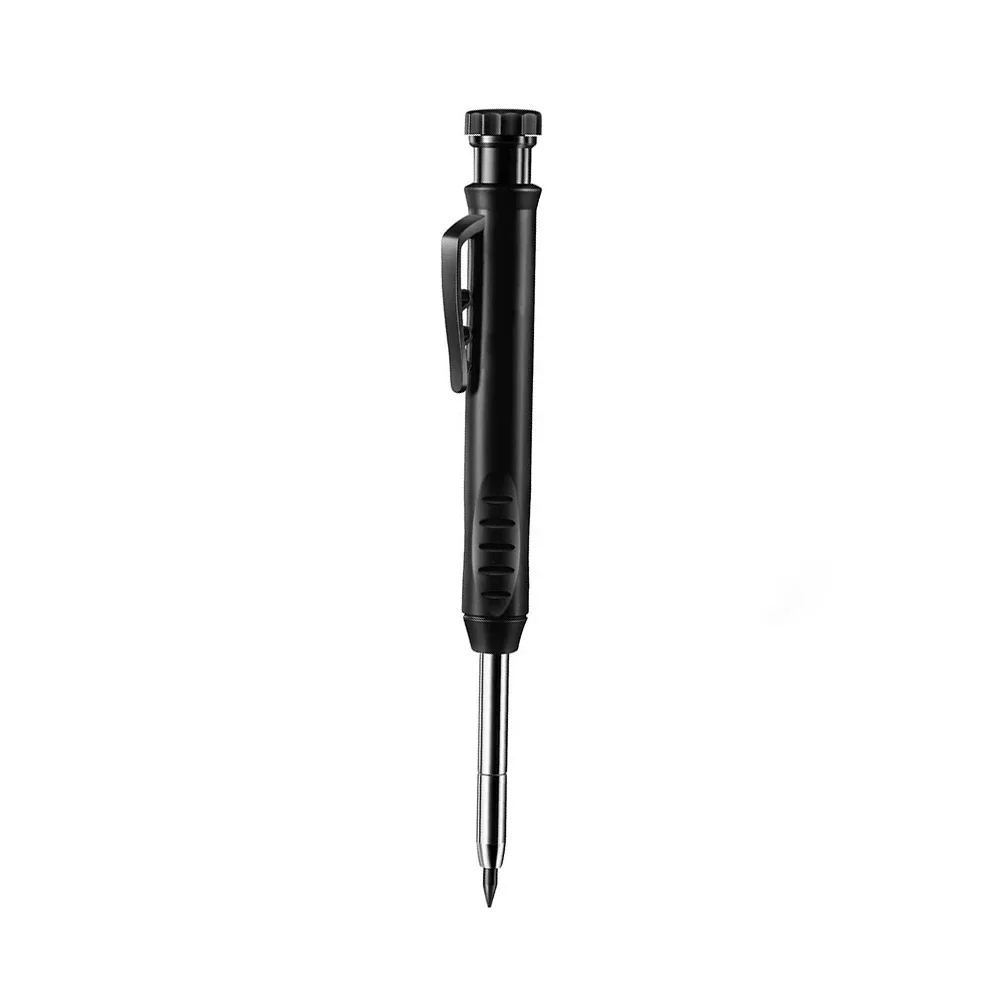 Reuseable Long Head Deep Hole Markers Pen Pencils Solid Carpenter Refill Leads Built-in Sharpener Woodwork Construction Tools