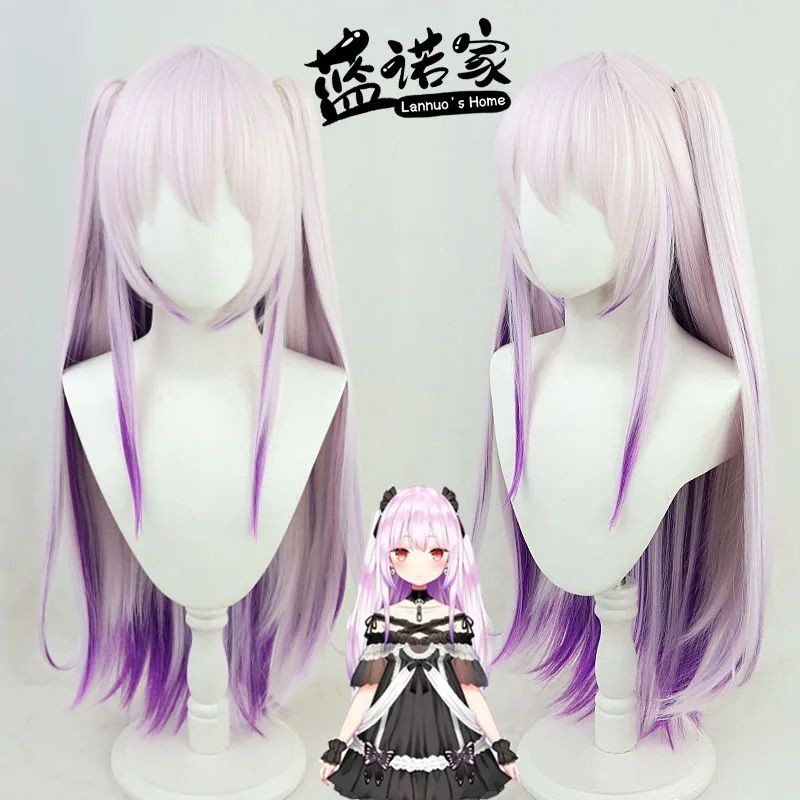 Vtuber Uruha Rushia Cosplay Wig Hololive Fantasy Heat Resistant Synthetic Pink Green Hair Wigs Halloween Costume Wigs + Wig Cap