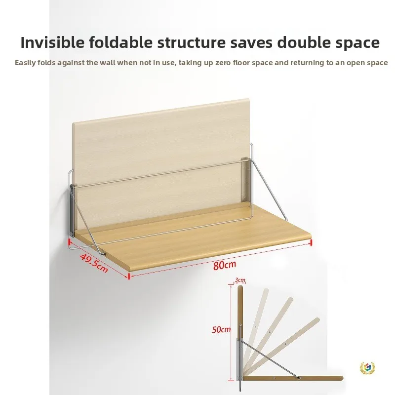 Small apartment upturned folding desk suspended wall-mounted worktable storage board restaurant bar counter