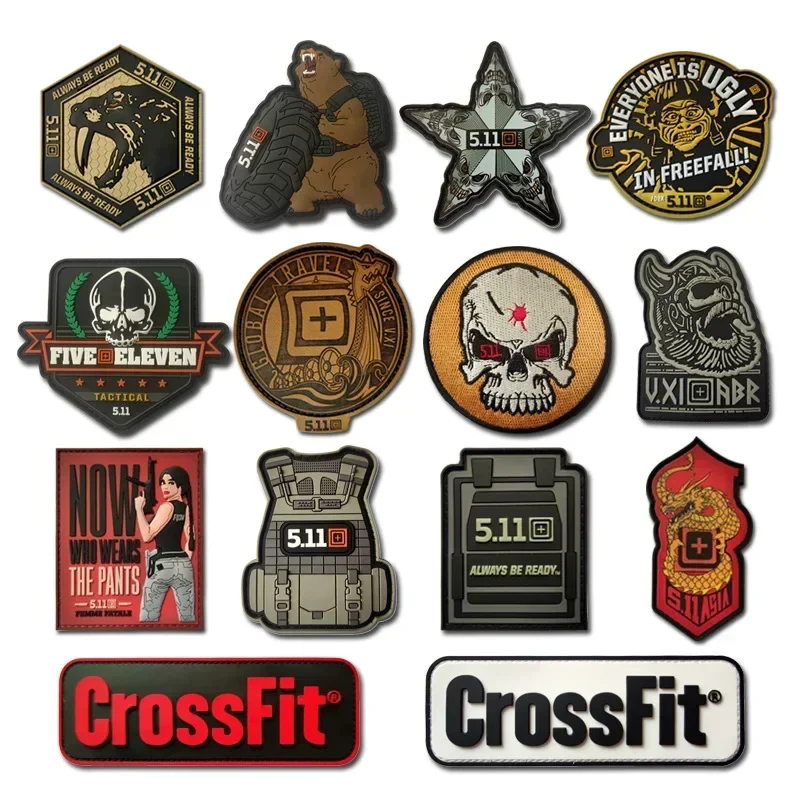 Tactical Badge Soft Rubber Vest Sword Emblem Patch for Backpack Cap Uniform DIY Print Applique Badge 3D PVC Military Patches