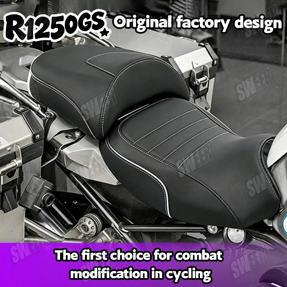 Motorcycle Split Rider Passenger Seat Cushion Suitable For BMW R1250GS R 1250 GS 2019‑2023 PU Leather Sponge Comfort Seat Parts