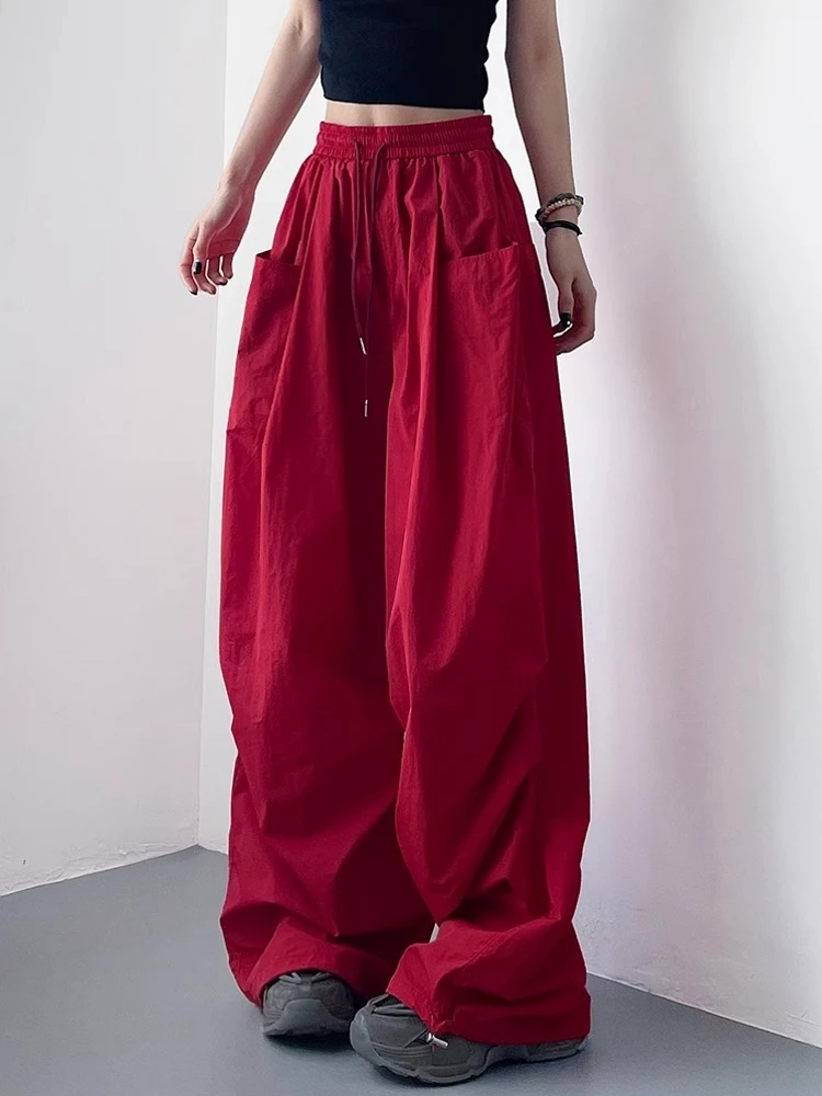 Ice Silk Quick Dry Work Pants Women Summer Thin American Loose Straight Leg Wide Leg Pants Sun Protection Casual Hiking Sport...