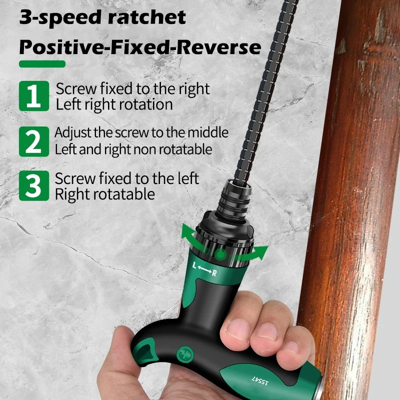 2 in 1 Ratchet Screwdriver Set T-shaped Adjustable Telescopic Nut Key Double Purpose Screw Driver Household Repair Hand Tools