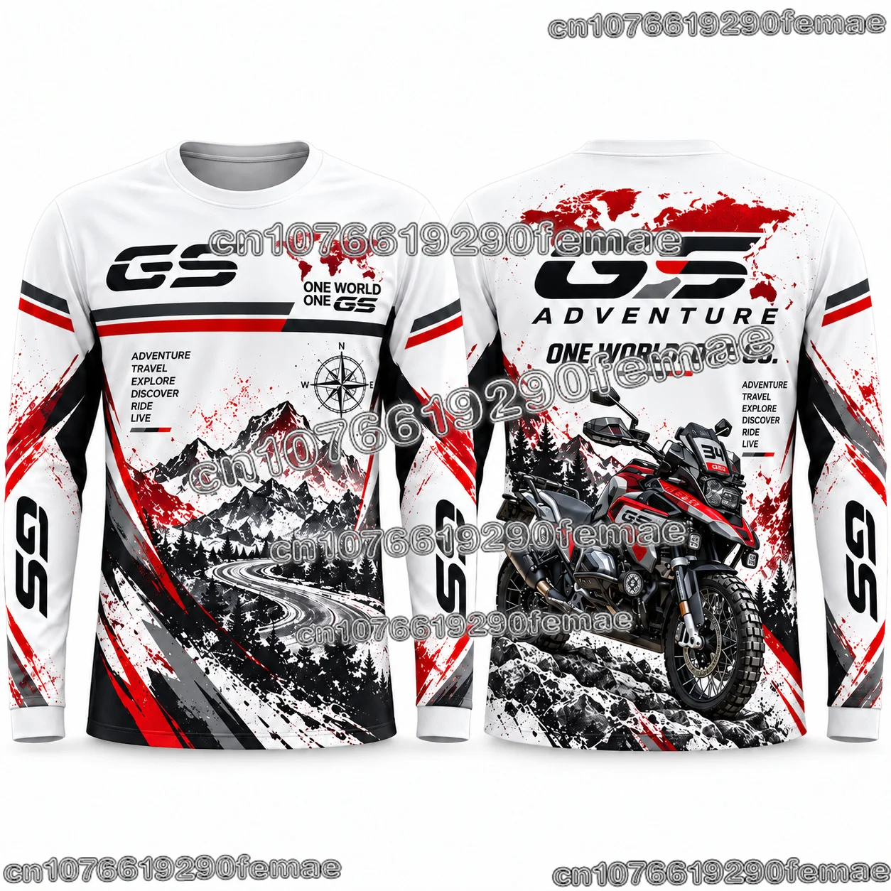 New GS Adventure Motocross Long Sleeve T Shirt Men Motorcycle Off Road Racing Jersey Rider Fan Outdoor Street Fashion Top