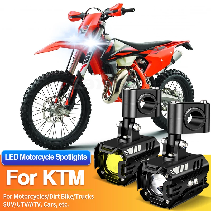 

1/2PCS Universal Motorcycles Headlight LED Fog Light 2-Color Spotlights for KTM 85 SX 17/14/125 SX/125 XC/150 XC-W TPI/150 EXC