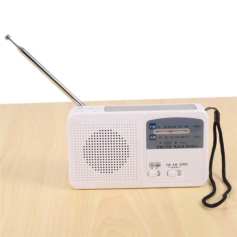 AS95-3X Radio di emergenza con energia solare e manovella autoalimentata, ricarica USB a batteria Radio FM/AM