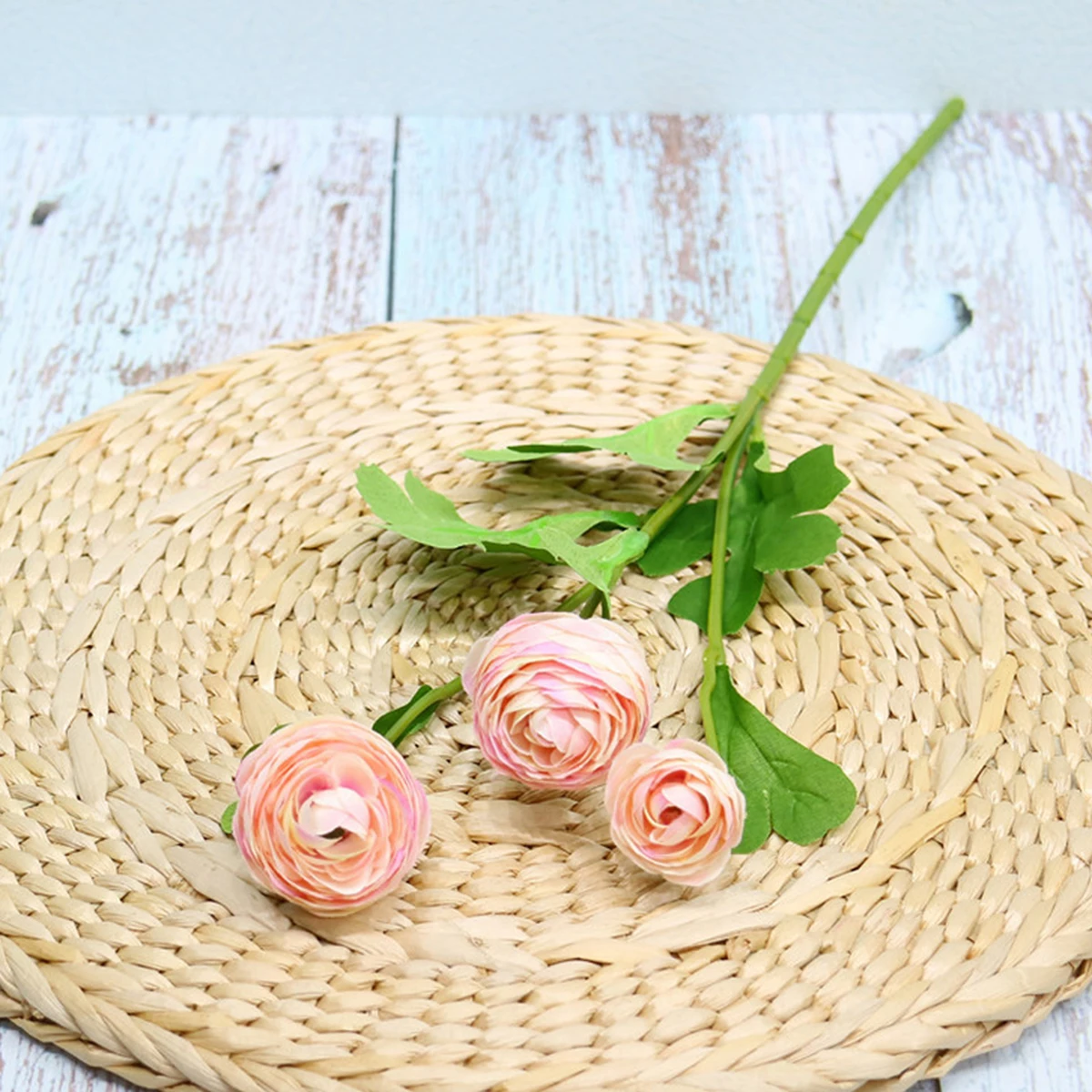 3 Heads Artificial Ranunculus Bouquet DIY Silk Flower For Bridal Wedding Decor Diy Decoration