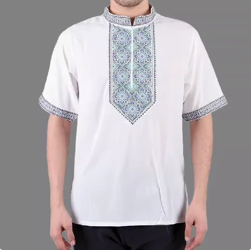 Chinese Xinjiang Uyghur Men's Embroidered Shirt Dance Dress