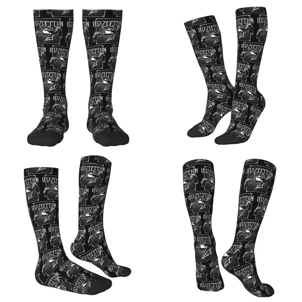 All Seasons Rock Band Led Zeppelin Album Graphics Socks Harajuku Crew Socks Funny Stockings for Men Women