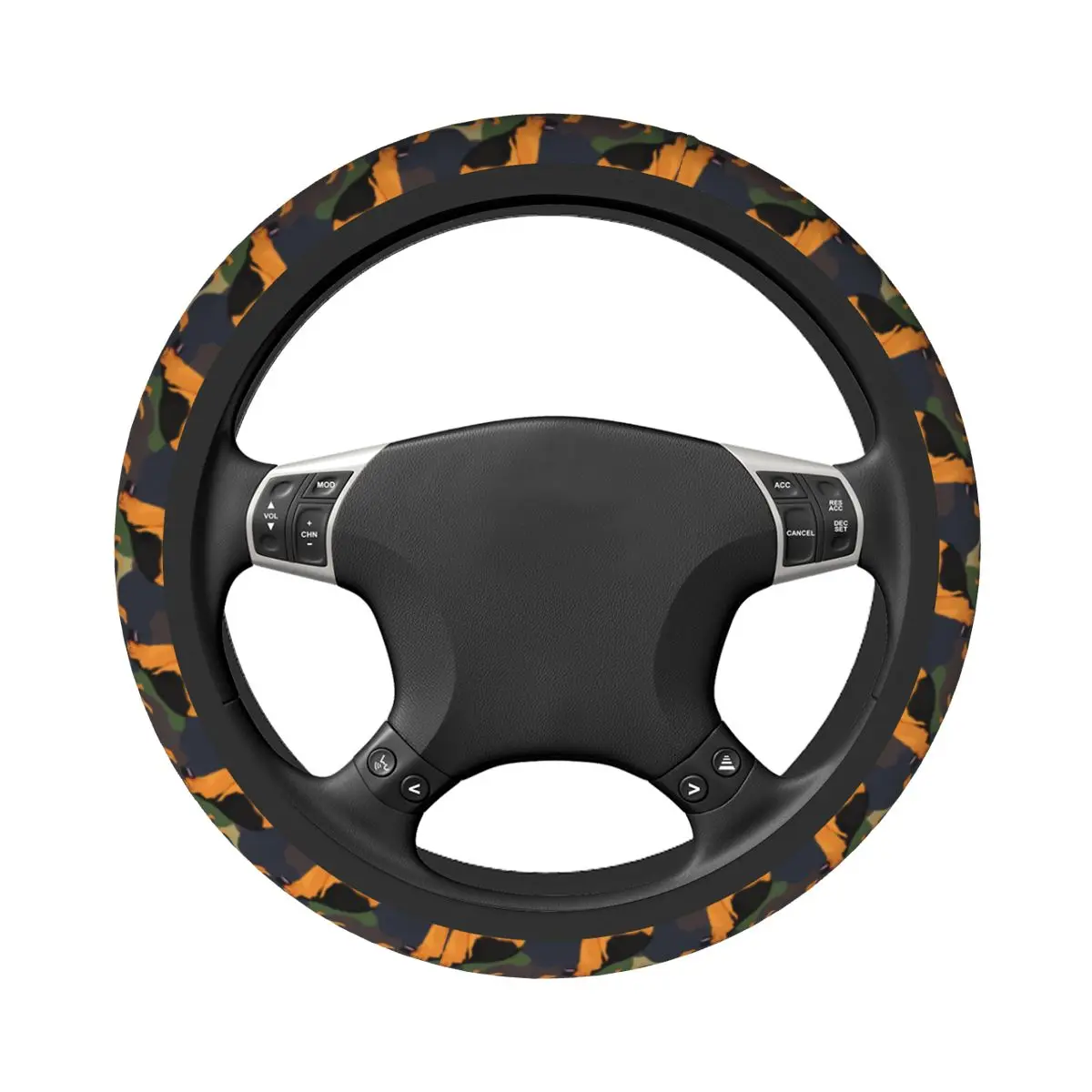 German Shepherd Car Steering Wheel Cover 38cm Gift for Animal Dog Lover Fashion Auto Decoration Steering-Wheel Accessories