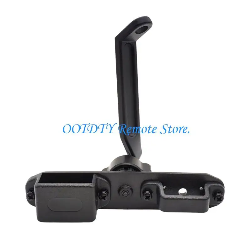  No-Drill Motorcycle Radio Holder for Two Handheld Units, Rotating Black Plastic Support for a 10 mm Mirror Base