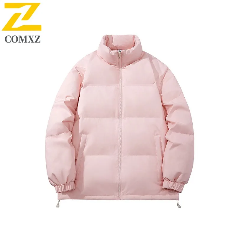 COMXZ Men Padded Jacket Warm Comfortable Stand Collar Snow Travel Windproof Loose Ski Bread Jacket Fashion Street Winter Jacket